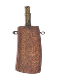 Scottish Jacobite-Era Ram's Horn Powder Flask