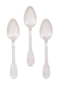 Three New Orleans Creole Coin Silver Tablespoons