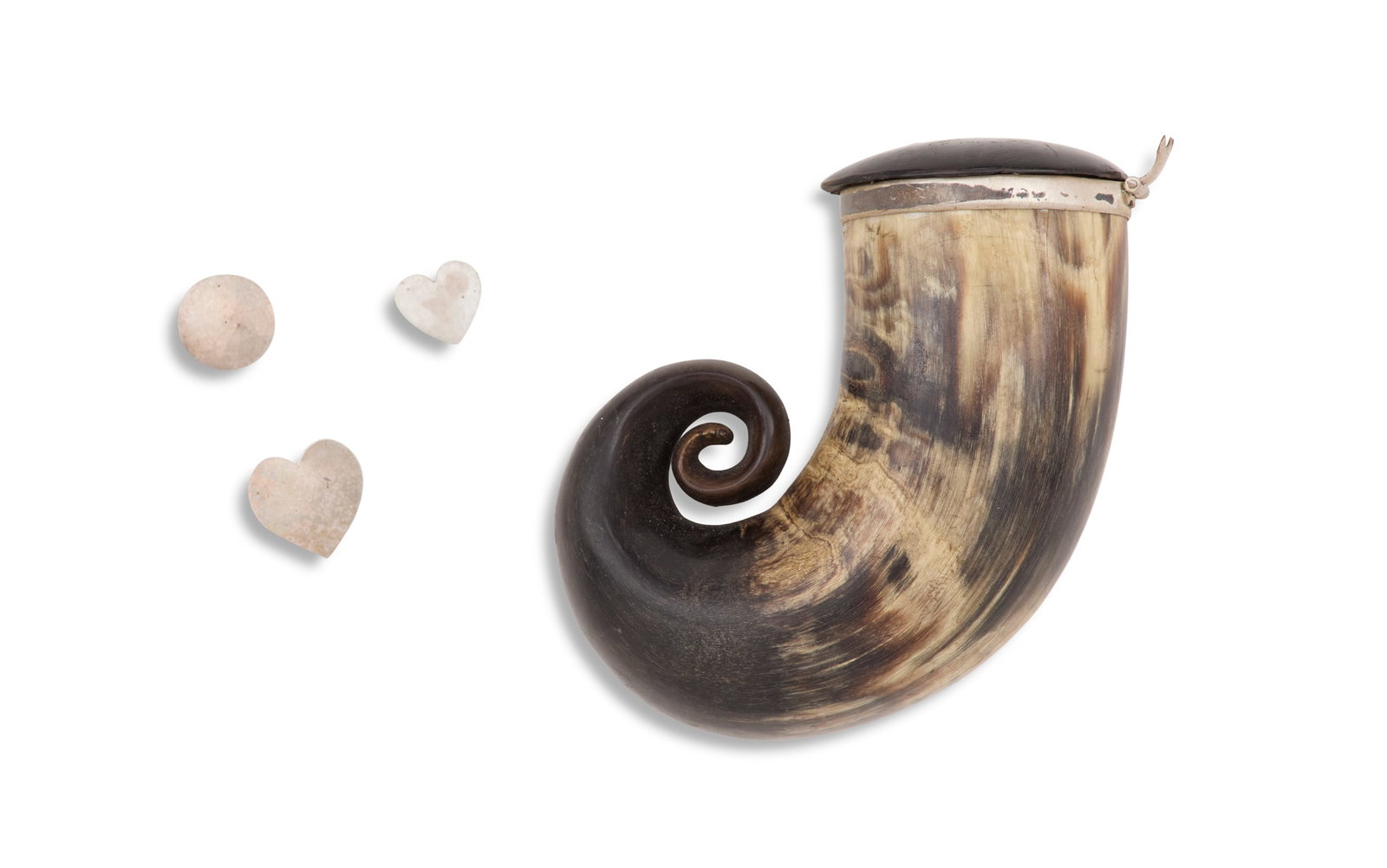 Scottish Ram's Horn Snuff Mull: Scottish Ram's Horn Snuff Mull late 18th/early 19th century, of traditional form, partially restored. l. 3-1/4" Note: This appears to be an unfinished restoration project by Joubert. It is nearly