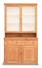 Victorian Stripped Pine Step-Back Cupboard