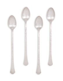 Four Newcomb College Silverplate Soda Spoons