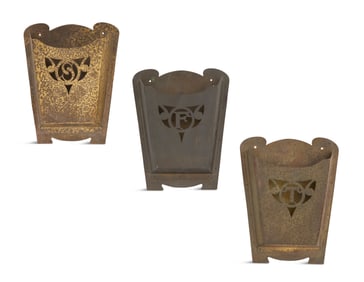 Three Arts and Crafts Brass Mailboxes