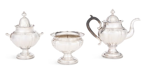New Orleans-Retailed Coin Silver Tea Set