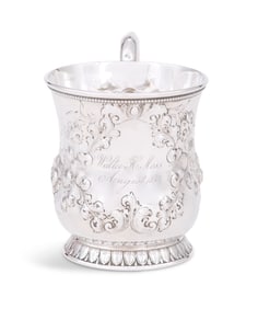 New Orleans Coin Silver Christening Cup