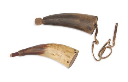 Two Vintage Salt Horns