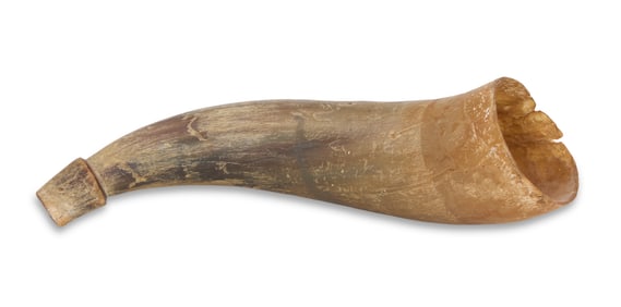 Inscribed Texas Powder Horn