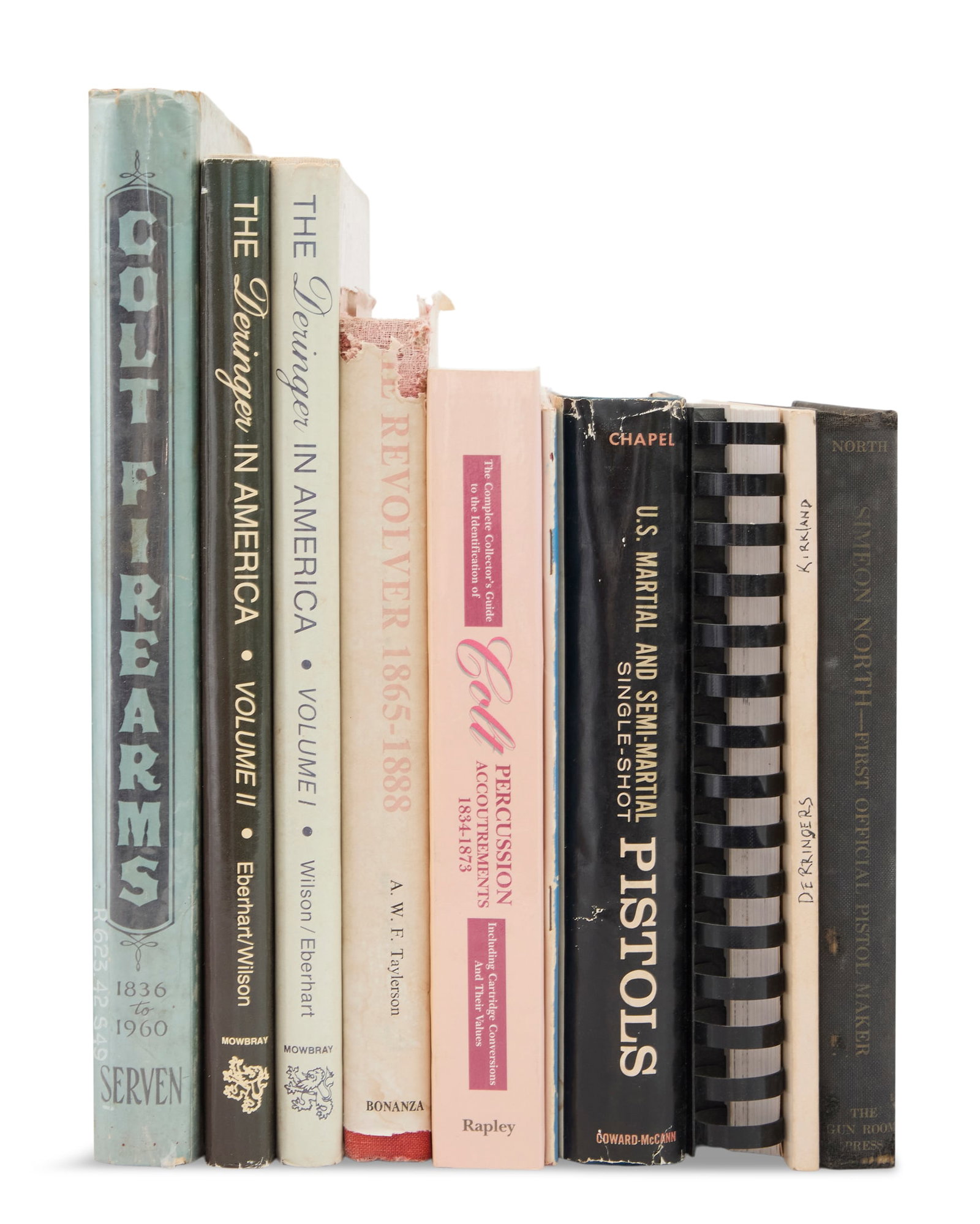 Books on American Pistols: Books on American Pistols including references on Colts, Derringers, Simeon North, dueling and other topics. (10 books total) Note: Complete list of titles available on request.
