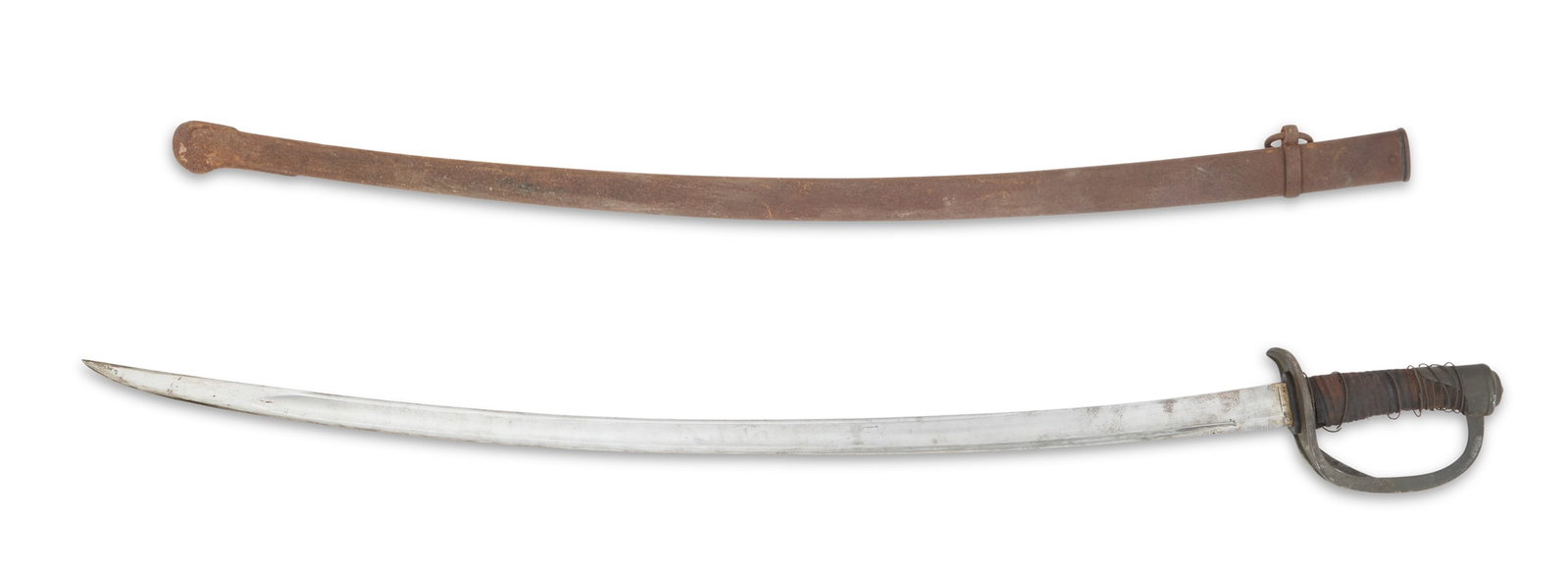 French Model 1822 Light Cavalry Sabre: French Model 1822 Light Cavalry Sabre the blade by the Royal Manufactory in Klingenthal, Bas-Rhin, October 1832, and so marked on the spine, the hilt with three-arm cage and leather- and wire-wrapped 