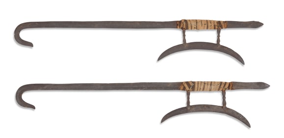 Pair of Chinese Hook Swords ("Hu Tou Gou")