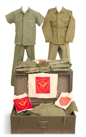 Footlocker with Post-WWII Marine Field Clothing