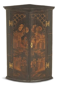 Dutch Japanned Hanging Corner Cupboard