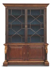 Mahogany and Parcel-Gilt Breakfront