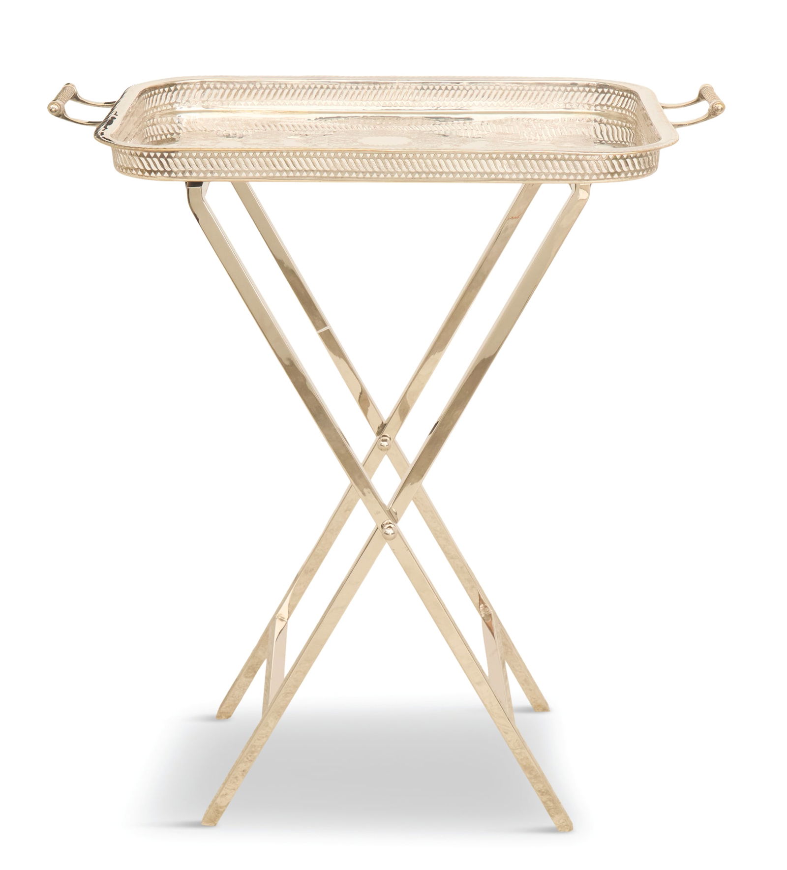 Silverplate and Chromed Butler's Tray (1 of 3)