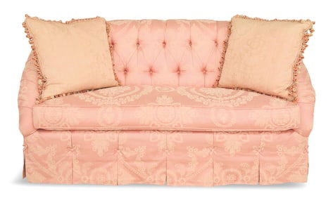 Custom Tufted Scalamandre Silk Sofa