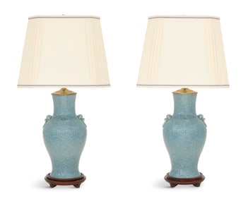 Pair of Contemporary Chinese Porcelain Lamps