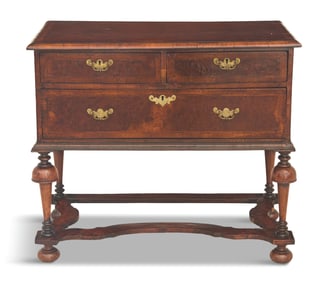 William and Mary Burr Elm Lowboy