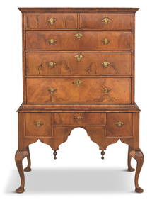 Queen Anne Circassian Walnut Highboy (1 of 3)