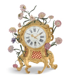 Gilt-Bronze and Porcelain Mantel Clock
