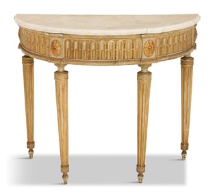 Italian Marble-Top Console Table