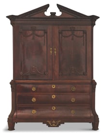 Large Dutch Mahogany Linen Press