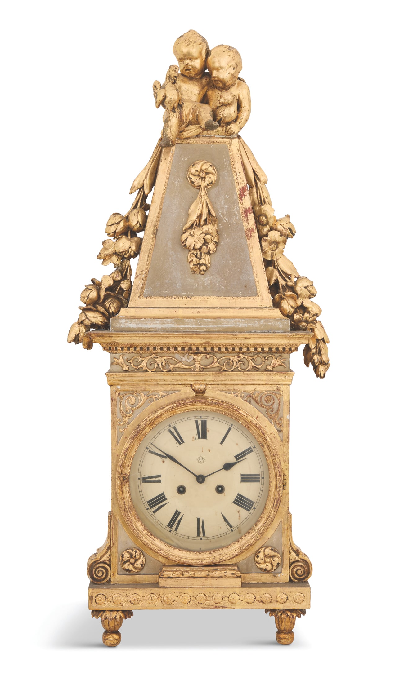 Impressive Swedish Painted and Parcel-Gilt Clock (1 of 7)
