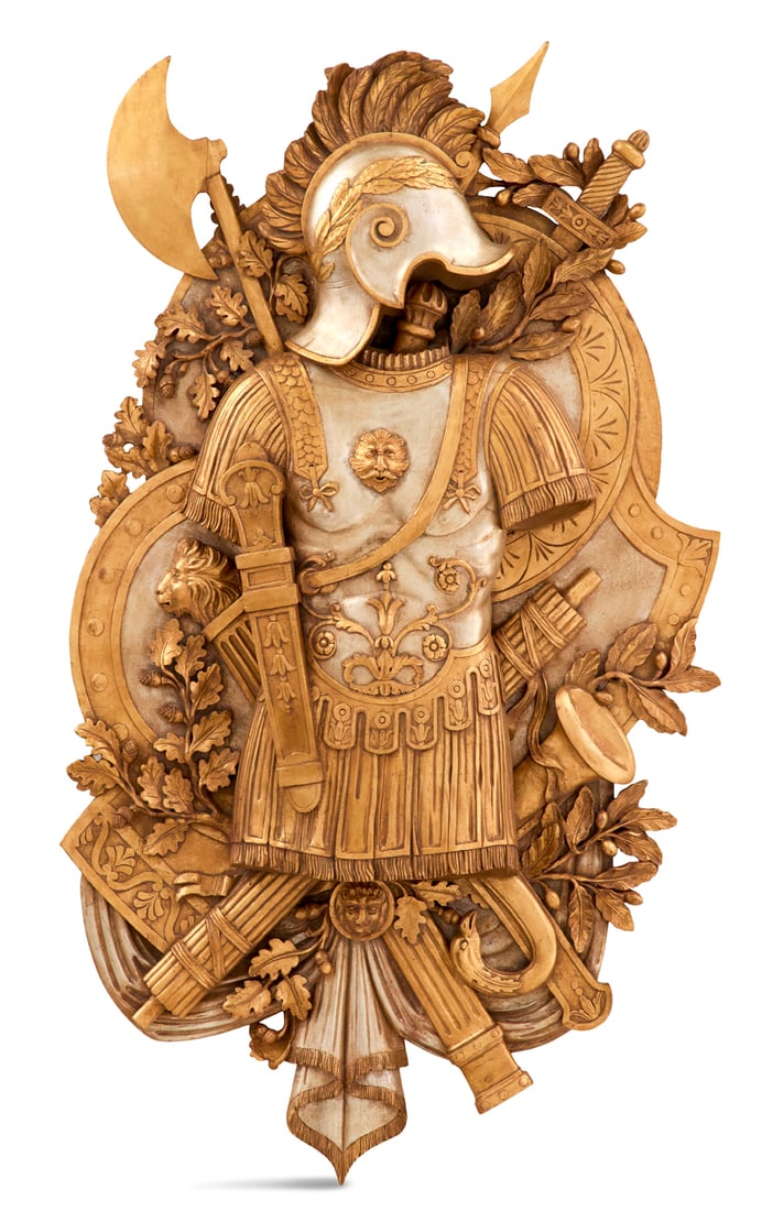 Italian Giltwood and Silver-Gilt Wall Plaque (1 of 2)