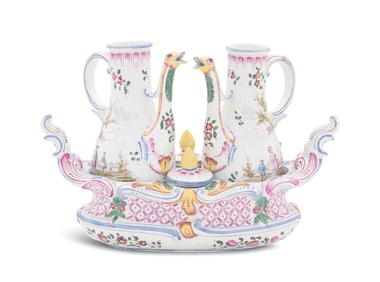 French Faience Cruet Stand