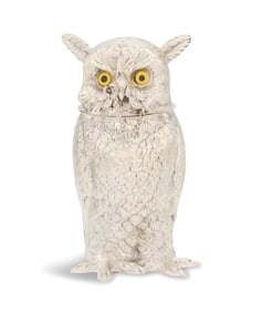 German Silver Novelty "Owl" Cocktail Shaker
