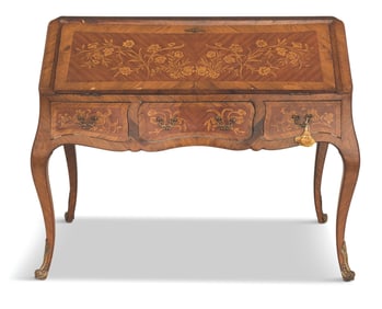 Kingwood and Boxwood Inlaid Double-Sided Desk