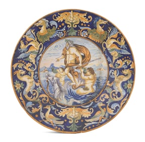 Rare Italian Istoriato Majolica Dish