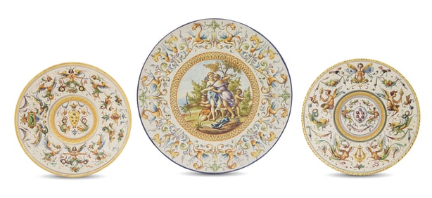 Collection of Three Majolica Chargers