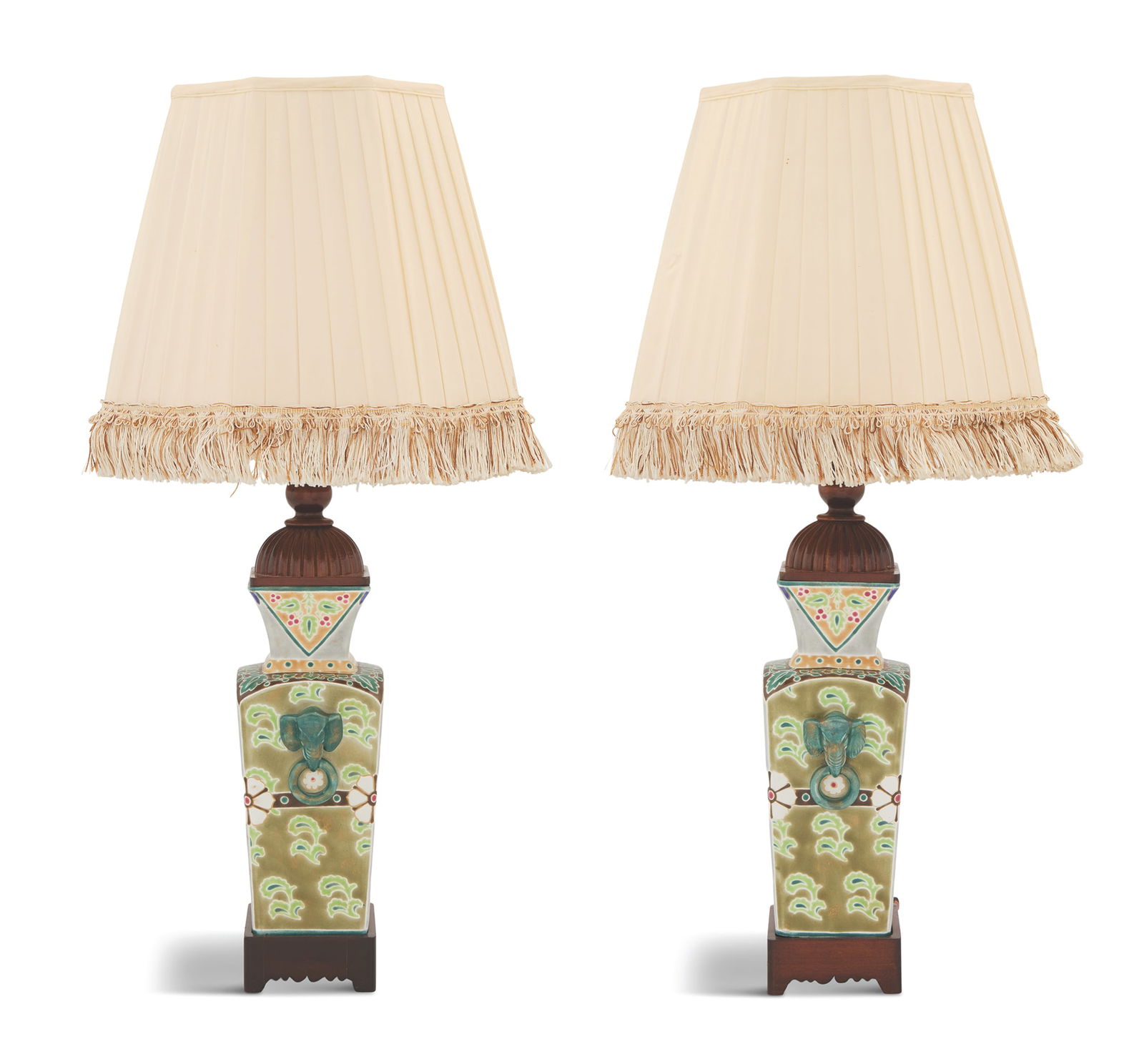 Pair of Pottery Lamps of Chinese Inspiration (1 of 3)