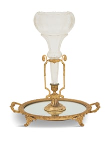 French Gilt-Bronze and Cut Crystal Centerpiece