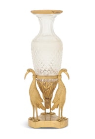 French Gilt-Bronze and Cut Glass Vase