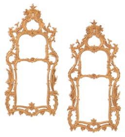 Pair of Rococo-Style Giltwood Mirrors