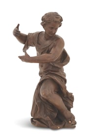 Carved Wooden Figure of Apollo