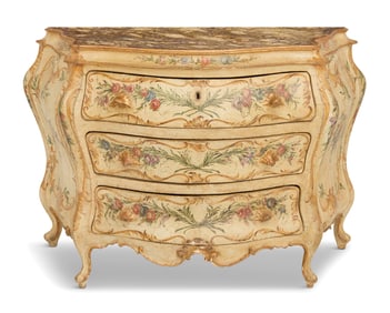 Venetian Polychrome and Faux Marbre Commode