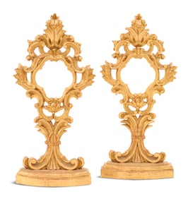 Pair of Large Italian Giltwood Reliquaries