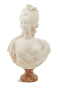 Belle Epoque Marble Bust of Marie Antoinette