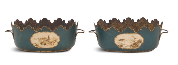 Early Pair of Tole Peinte Verrieres