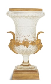French Gilt-Bronze and Cut Glass Garniture Urn