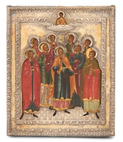 Russian Icon,  The Nine Martyrs of Kisik