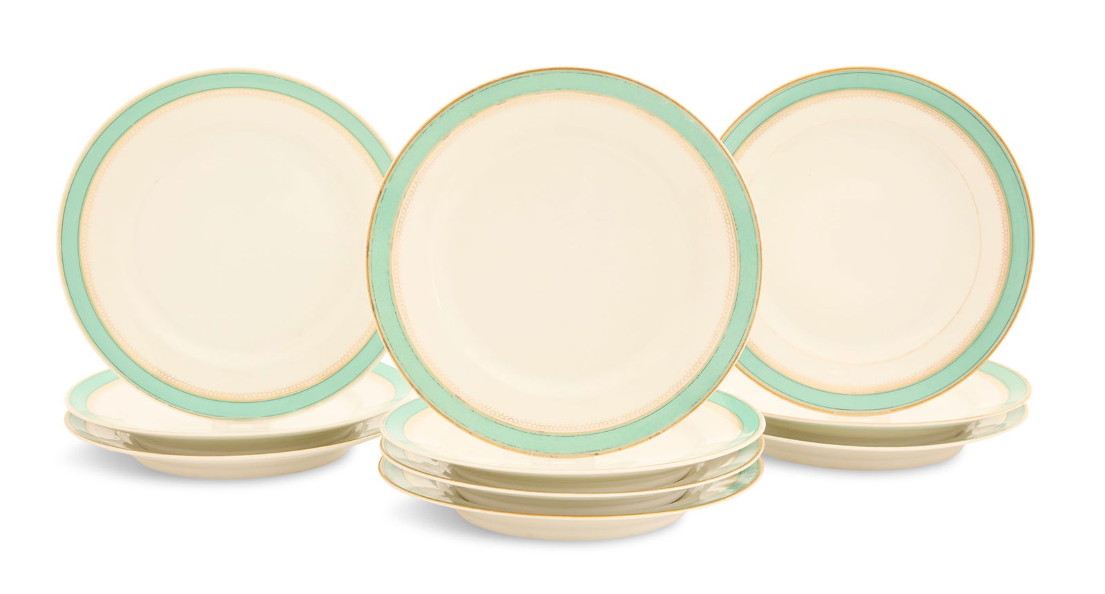 Set of Ten Paris Porcelain Dinner Plates (1 of 1)