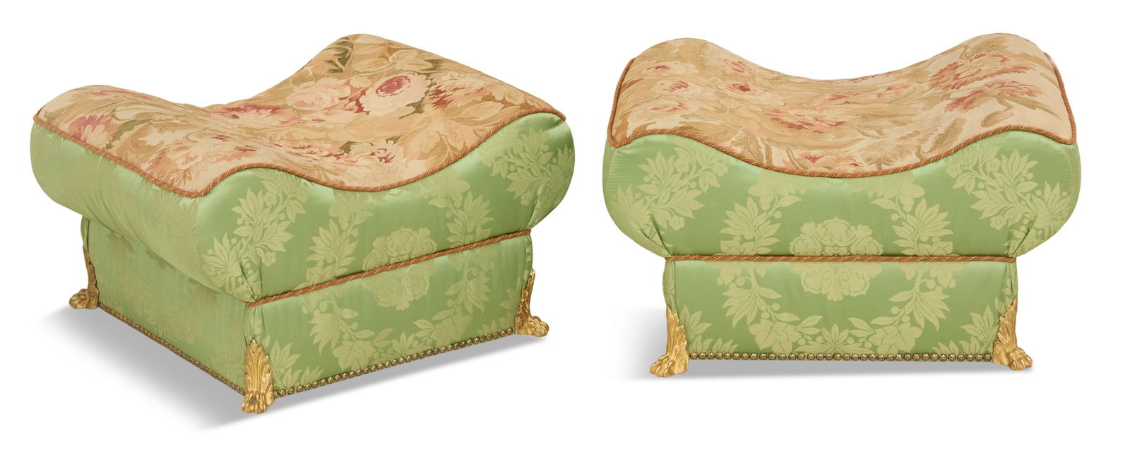 Pair of Denning & Fourcade-Upholstered Stools (1 of 2)