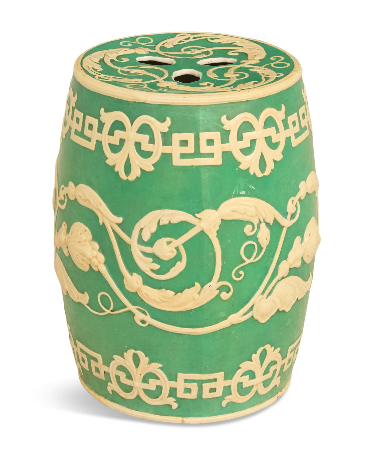 Unusual English Pottery Garden Seat (1 of 2)