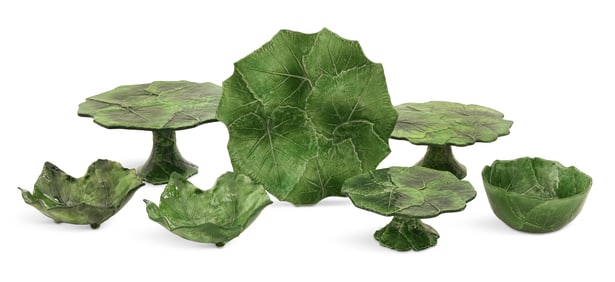 Vietri "Foglia Stone" Green Pottery Tableware