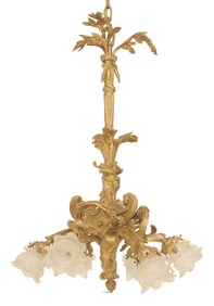 French Polished Bronze Chandelier