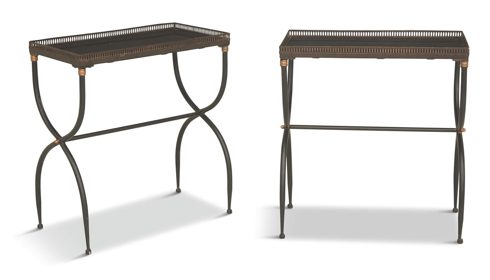 Pair of Iron and Granite-Top Tables (1 of 2)