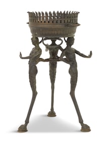 Italian Grand Tour Bronze Figural Jardiniere