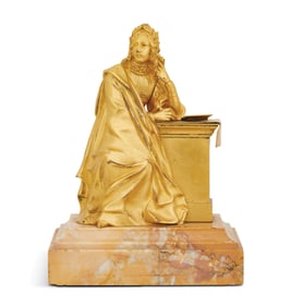 Gilt-Bronze and Siena Marble Figure of Moliere
